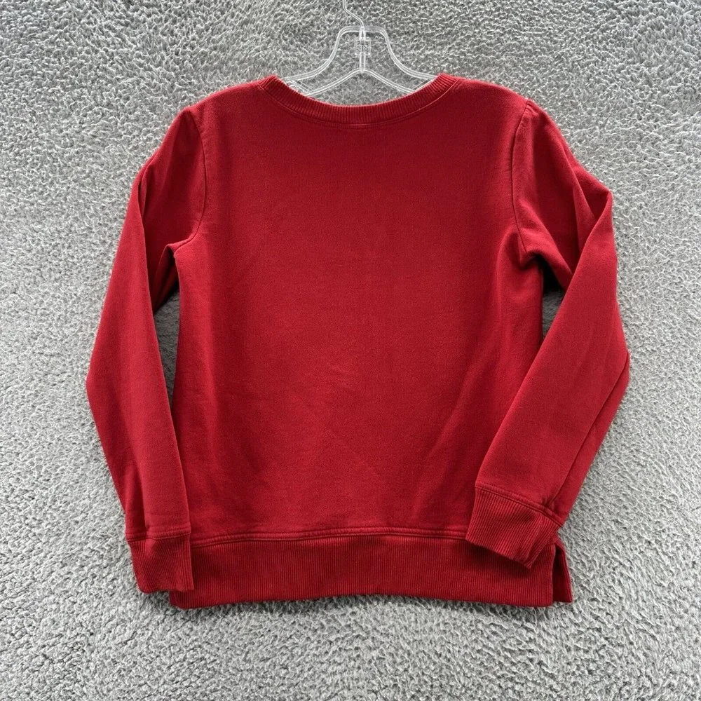 GAP‎ Sweatshirt Women's XS Red Graphic Glittered LOGO Crew Neck Sweatshirt XS